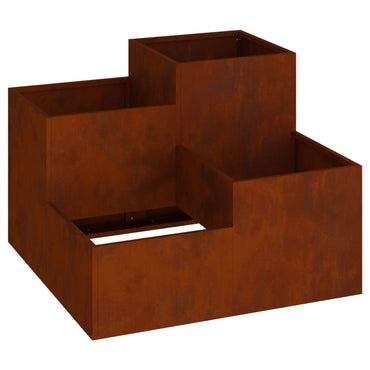 vidaXL Gartenblumentopf Rostig 100 x 100 x 60 cm Wetterfeststahl