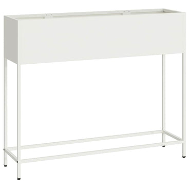vidaXL Hochbeet Gartenpflanzer Weiß 100 x 26 x 82 cm Stahl