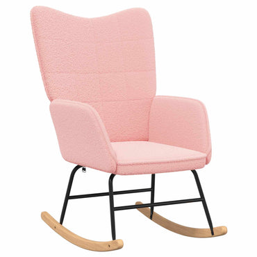 vidaXL Fauteuil à bascule Rose Tissu Sherpa
