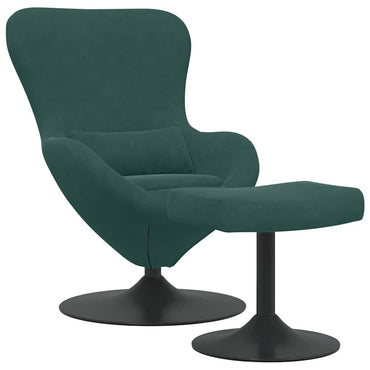 vidaXL Eierstuhl mit Fußhocker Dunkelgrün 63 x 73 x 90 cm Samt