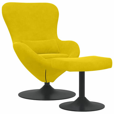 vidaXL Eierstuhl mit Fußhocker Gelb 63 x 73 x 90 cm Samt