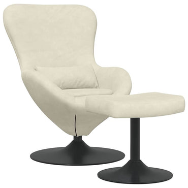 vidaXL Eierstuhl mit Fußhocker Creme Samt