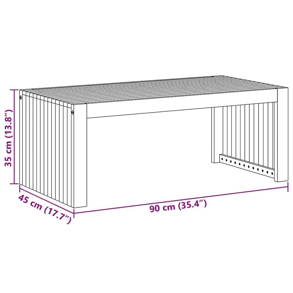 vidaXL Beistelltisch Öl-Natur 90 x 45 x 35 cm Massivholz Akazie