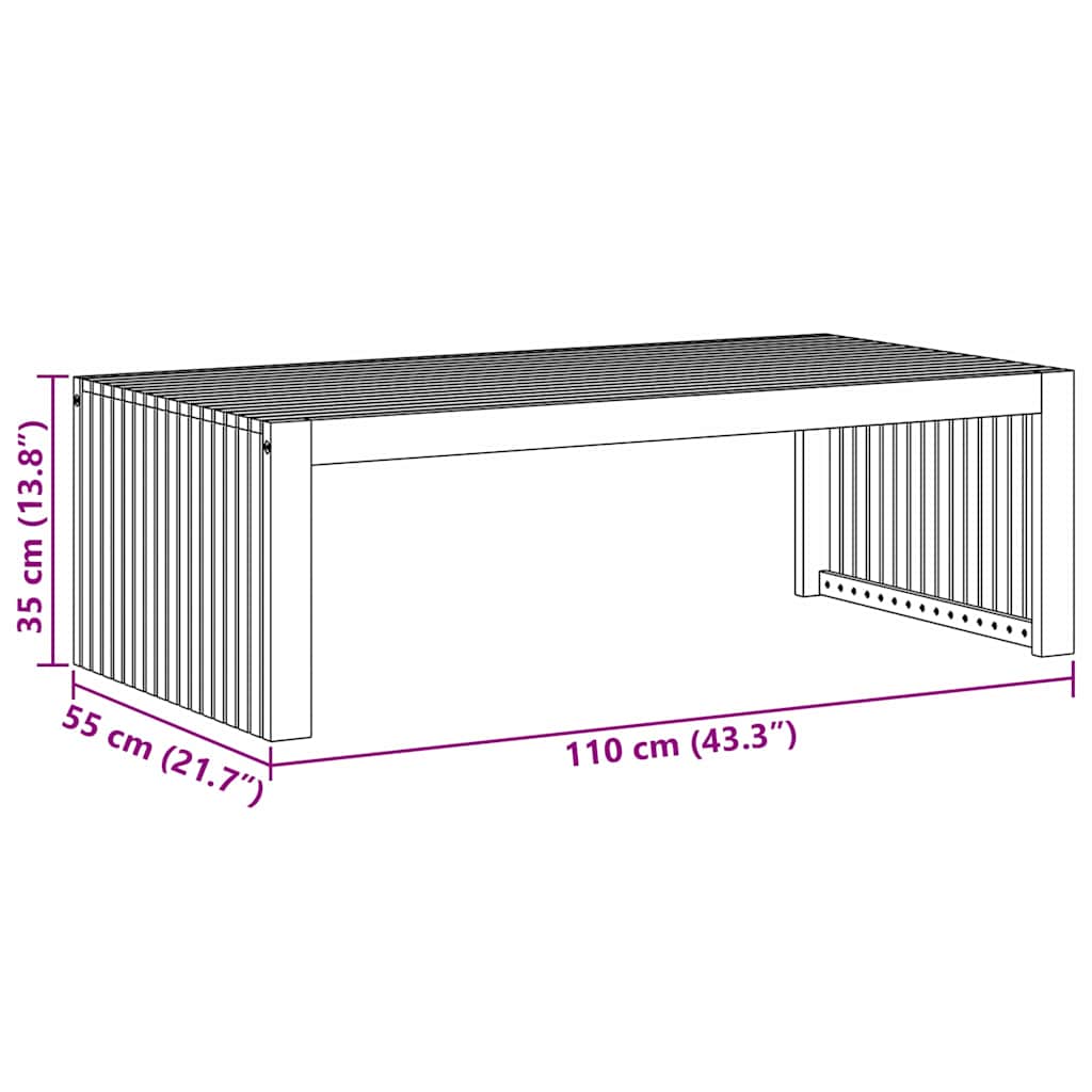 vidaXL Beistelltisch Öl-Natur 110 x 55 x 35 cm Massivholz Akazie