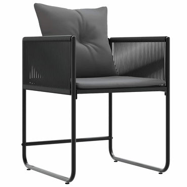 vidaXL Stuhl mit Kissen 4 pcs Schwarz und Anthrazit PE-Rattan