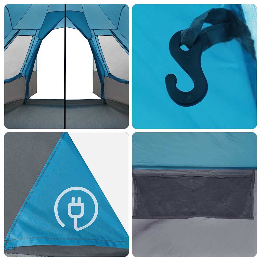 vidaXL Tipi avec toit et rangement Bleu 720 x 465 x 295 cm