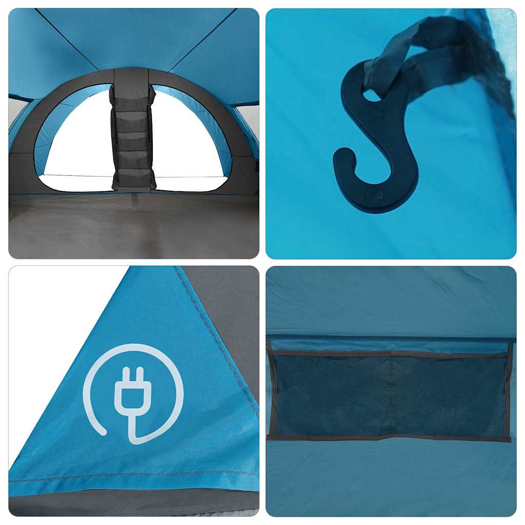 vidaXL Tunnelzelt mit Dach mit Speicher Blau 710 x 460 x 245 cm