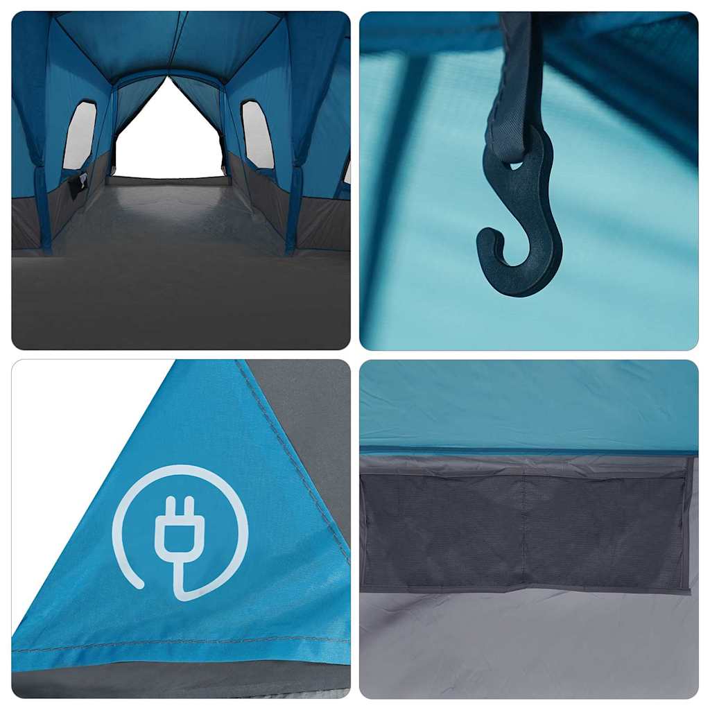 vidaXL Zelt Blau 680 x 510 x 210 cm 185T Polyester mit PU-Beschichtung