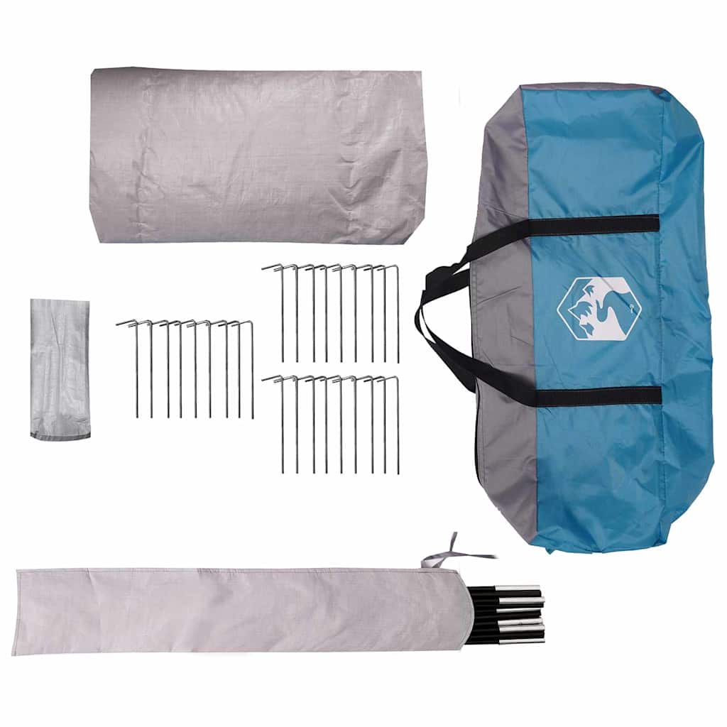 vidaXL Teepee Zelt mit Dach Blau und Grau 600 x 600 x 347 cm