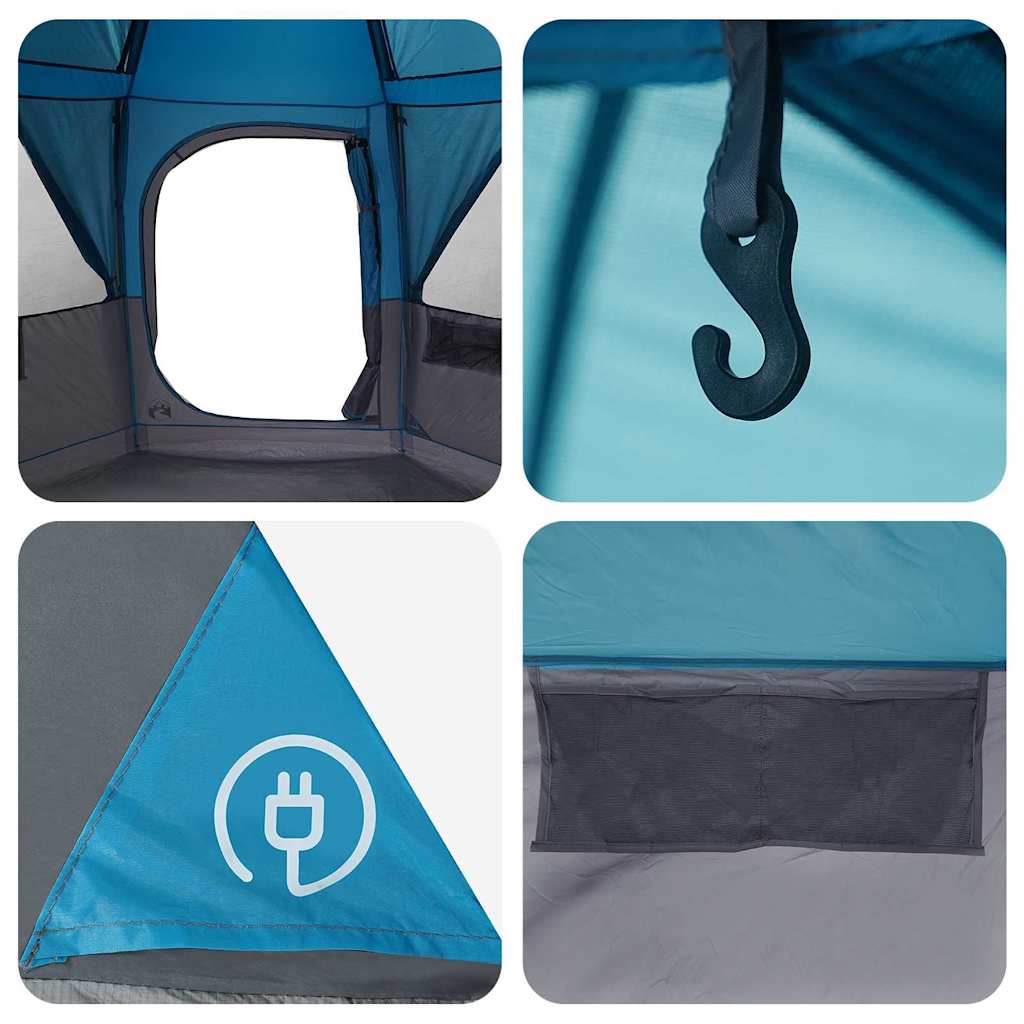 vidaXL Hütten-Zelt mit Dach mit Speicher Blau 425 x 396 x 222 cm
