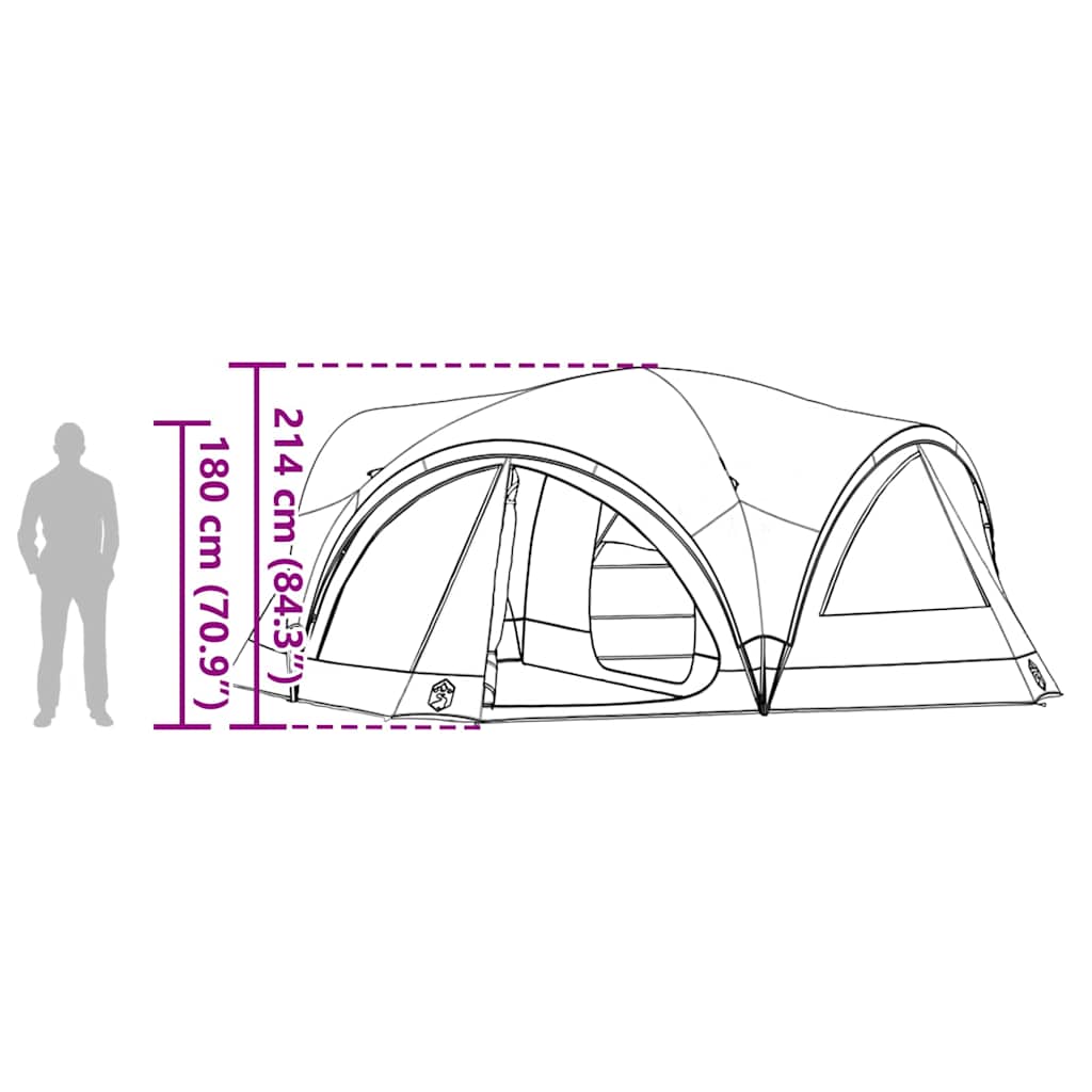 Familienzelt für 10 Personen Grau und Orange 460 x 430 x 214 cm