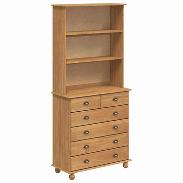 vidaXL Hutch ASKIM Honigwachs 91 x 40 x 200,5 cm Massives Kiefernholz
