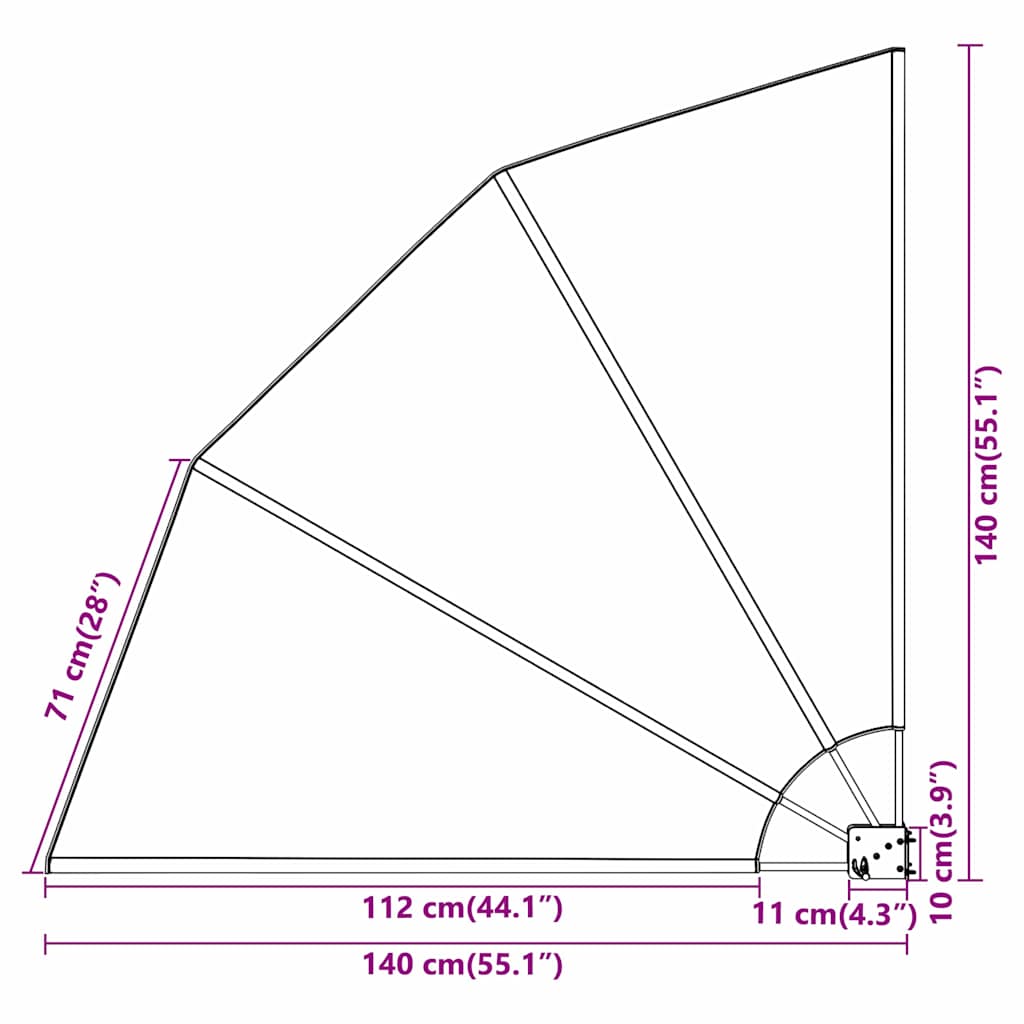 Balkon Sichtschutz Anthrazit und Weiß 140 x 140 cm Polyester