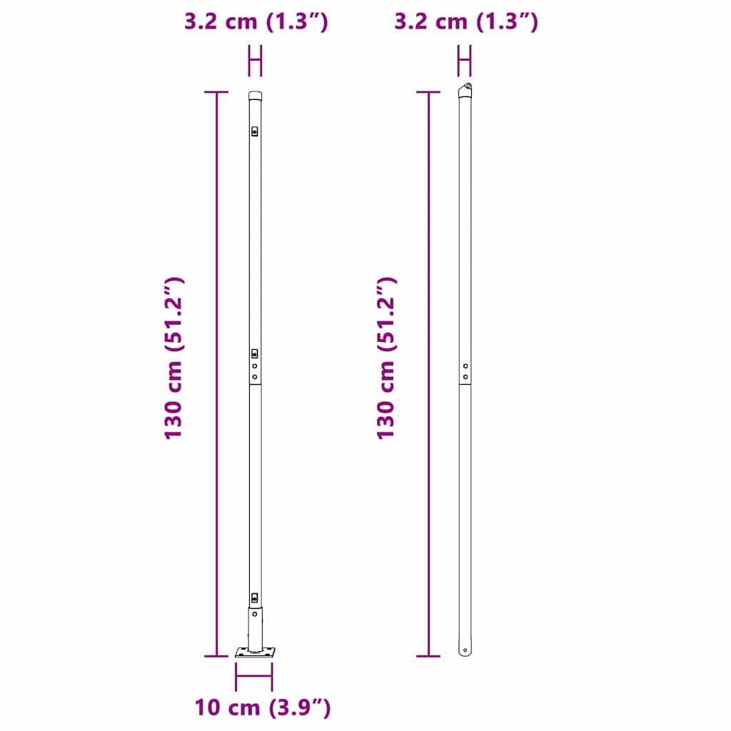 Zaunpfosten 13 pcs Grün Stahl