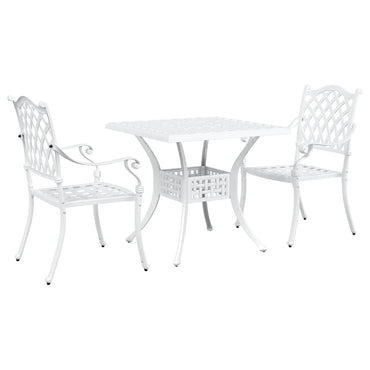 vidaXL Gartentisch Set 3 pcs Weiß 80 x 80 x 75 cm Gussaluminium
