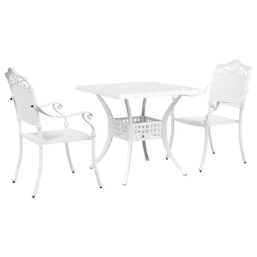 vidaXL Gartentisch Set 3 pcs Weiß 80 x 80 x 75 cm Gussaluminium