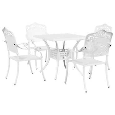 vidaXL Gartentisch Set 5 pcs Weiß 80 x 80 x 75 cm Gussaluminium