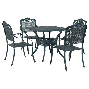 vidaXL Gartentisch Set 5 pcs Grün 80 x 80 x 75 cm Gussaluminium