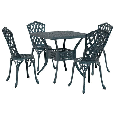 vidaXL Gartentisch Set 5 pcs Grün 80 x 80 x 75 cm Gussaluminium