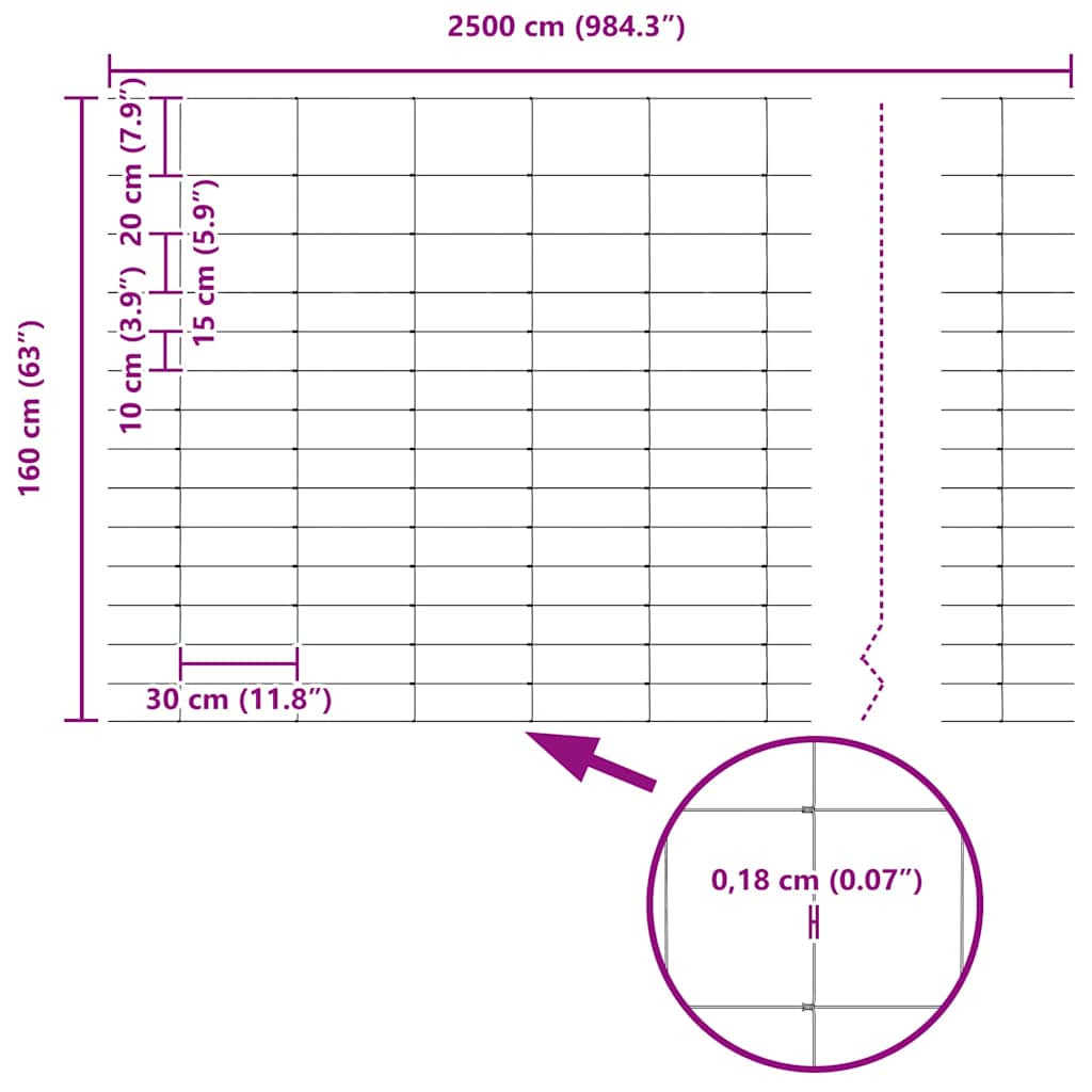 vidaXL Feldzaun Silber 25 x 1,6 m Verzinkter Stahl