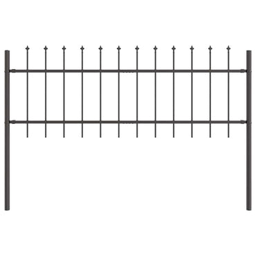 vidaXL Gartenzaun Grau 1,7 x 0,6 m Pulverbeschichteter Stahl