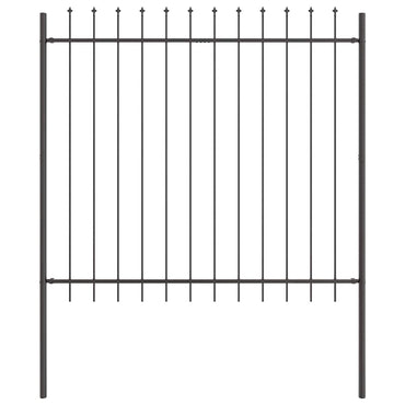 vidaXL Gartenzaun Grau 1,7 x 1,5 m Pulverbeschichteter Stahl