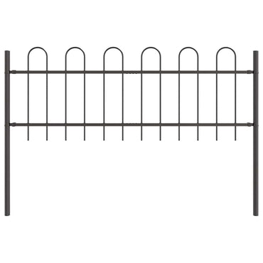 vidaXL Gartenzaun Grau 1,7 x 0,6 m Pulverbeschichteter Stahl