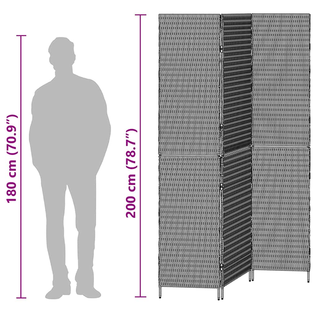 Raumteiler Beige 146 x 200 cm Poly-Rattan