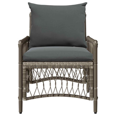 vidaXL Gartenstuhl mit Kissen Grau 73 x 61 x 77 cm Poly-Rattan