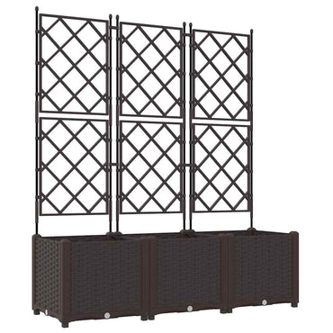 vidaXL Garten-Pflanzgefäß 3 pcs Braun 120 x 40 x 143 cm Stahl