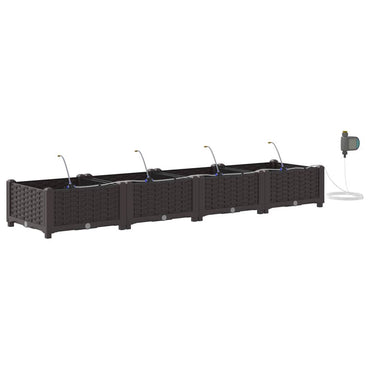 vidaXL Garten-Pflanzgefäß 4 pcs Braun Stahl