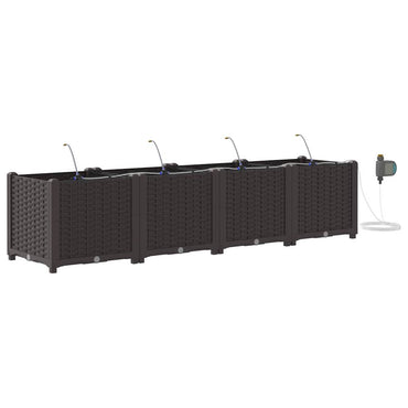 vidaXL Garten-Pflanzgefäß 4 pcs Braun Stahl
