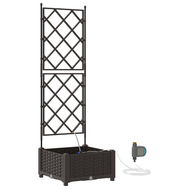 vidaXL Garten-Pflanzgefäß Braun 40 x 40 x 126 cm Stahl