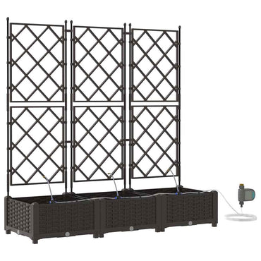 vidaXL Garten-Pflanzgefäß 3 pcs Braun Stahl