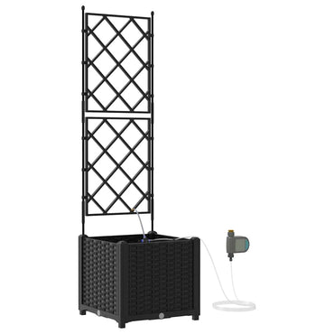 vidaXL Jardinière de jardin Noir 40 x 40 x 142 cm Acier