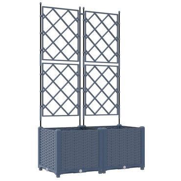 vidaXL Garten-Pflanzgefäß 2 pcs Grau 80 x 40 x 143 cm Stahl