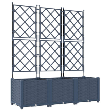 vidaXL Garten-Pflanzgefäß 3 pcs Grau 120 x 40 x 143 cm Stahl