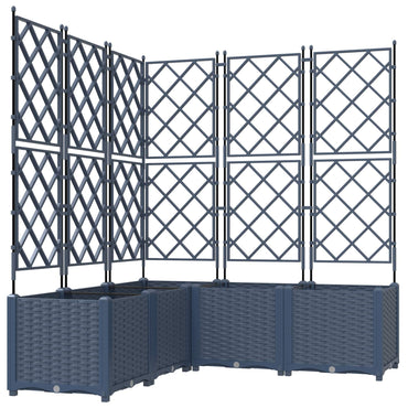 vidaXL Jardinière de jardin 5 pcs Gris 120 x 120 x 143 cm Acier