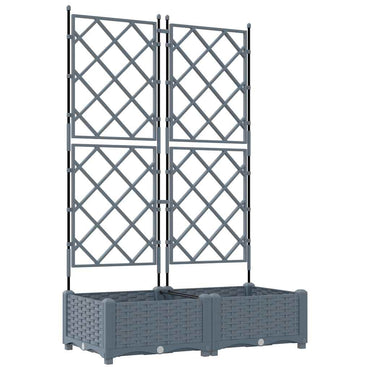 vidaXL Garten-Pflanzgefäß 2 pcs Hellgrau 80 x 40 x 125,5 cm Stahl