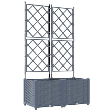 vidaXL Garten-Pflanzgefäß 2 pcs Hellgrau 80 x 40 x 143 cm Stahl