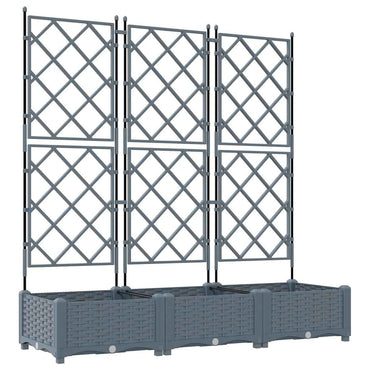 vidaXL Garten-Pflanzgefäß 3 pcs Hellgrau 120 x 40 x 125,5 cm Stahl