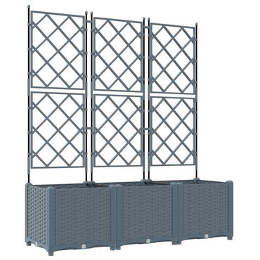 vidaXL Garten-Pflanzgefäß 3 pcs Hellgrau 120 x 40 x 143 cm Stahl