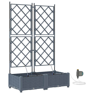 vidaXL Garten-Pflanzgefäß 2 pcs Hellgrau Stahl