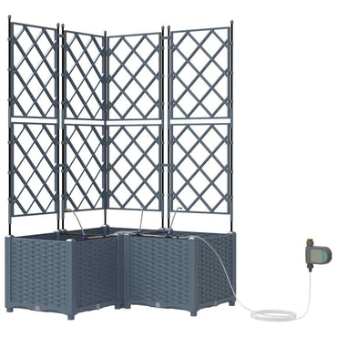 vidaXL Garten-Pflanzgefäß 3 pcs Hellgrau Stahl