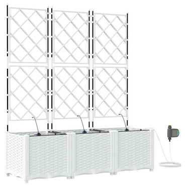 vidaXL Garten-Pflanzgefäß 3 pcs Weiß Stahl