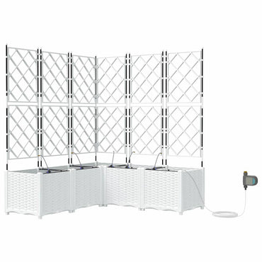 vidaXL Garten-Pflanzgefäß 5 pcs Weiß Stahl