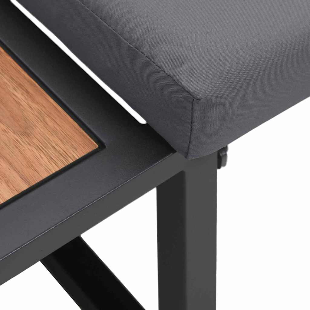 Garten-Sofa mit Kissen Anthrazit 200,5 x 70 x 85,5 cm Stahl