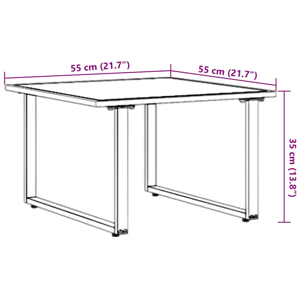 vidaXL Table basse noir et marron 55 x 55 x 35 cm
