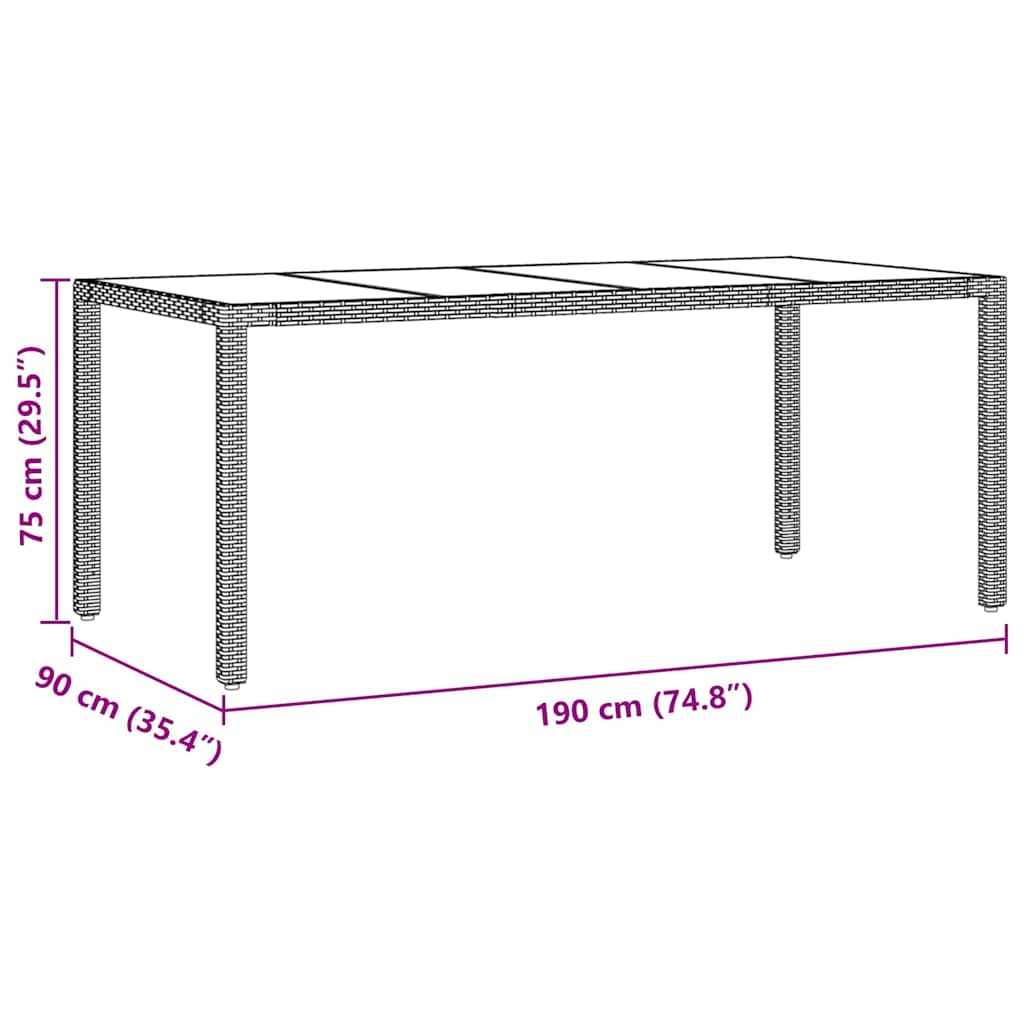 vidaXL Set de salle à manger de jardin 7 pcs Résine tressée marron