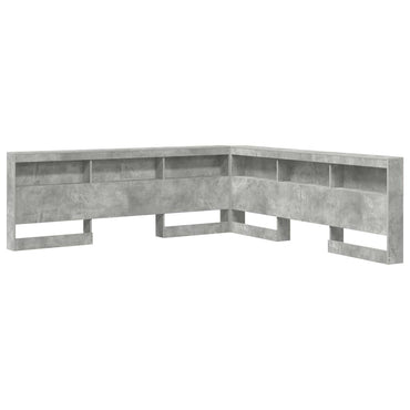 vidaXL Aufbewahrungskopfteil mit Regal Beton Grau 200 cm Holzwerkstoff